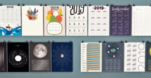 2019 Yearly Calendar at Hamburger Cakes