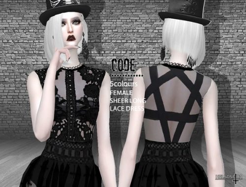CODE Gothic Sheer Lace Dress by Helsoseira
