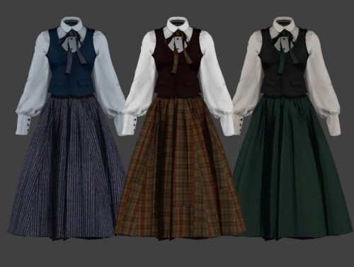Vintage Lolita High Waist Skirt at SHENDORI SIMS