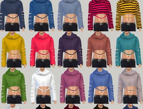 Giruto 60 Long Sleeves Crop Top at Studio K-Creation