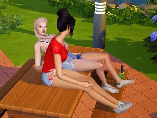 Picnic Table Chat Pose