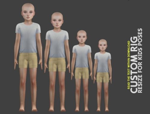 EDITED BODY HEIGHT PRESETS FOR KIDS + CUSTOM RIG FOR MAKING POSES at REDHEADSIMS