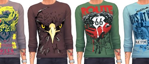Male Print Shirts at Annett’s Sims 4 Welt