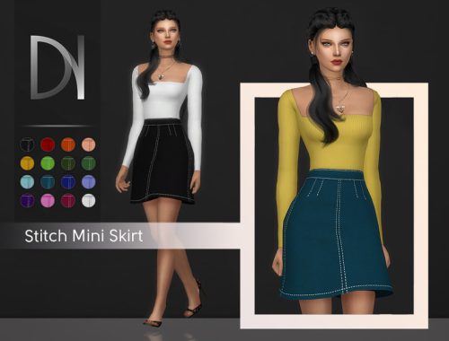 Stitch Mini Skirt