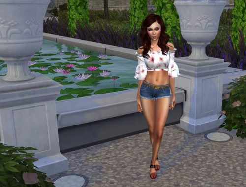 Cherry Blossom Watercolor Floral Crop Top (Mesh Needed)