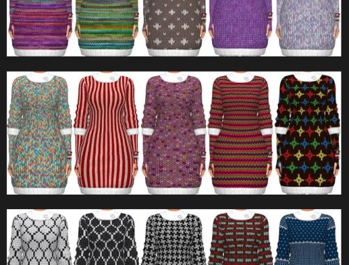 Seasons Knitted Dress at Annett’s Sims 4 Welt