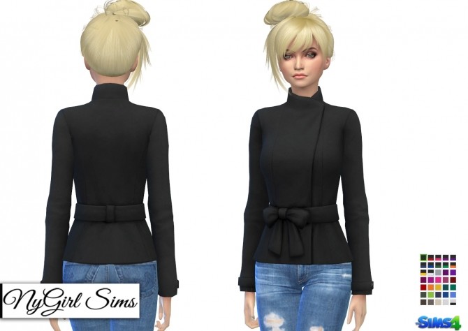 Shortened Bow Jacket at NyGirl Sims - The Sims 4 Catalog