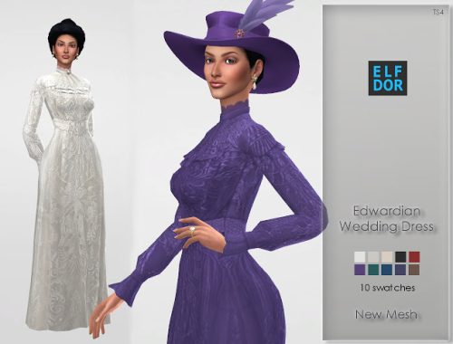 Edwardian Wedding Dress at Elfdor Sims