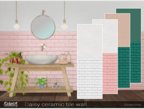 Daisy ceramic tile wall