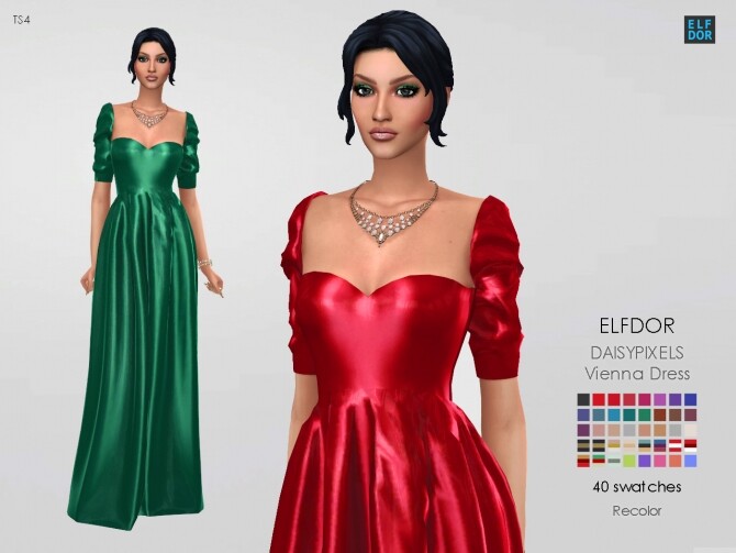 DaisyPixels Vienna Dress RC at Elfdor Sims - The Sims 4 Catalog