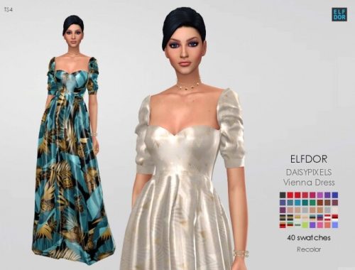 DaisyPixels Vienna Dress RC at Elfdor Sims