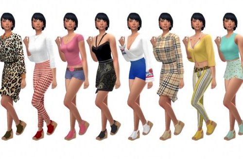 DALLASGIRL’S BUCKLED WEDGES & MADLEN’S RIMINI BOOTS at Sims4Sue