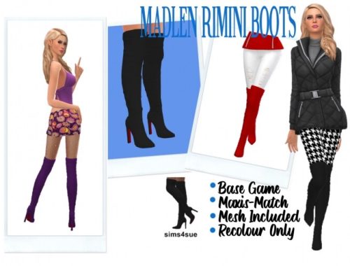 DALLASGIRL’S BUCKLED WEDGES & MADLEN’S RIMINI BOOTS at Sims4Sue