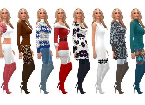 DALLASGIRL’S BUCKLED WEDGES & MADLEN’S RIMINI BOOTS at Sims4Sue
