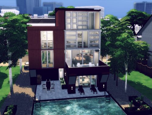 Dark wood house