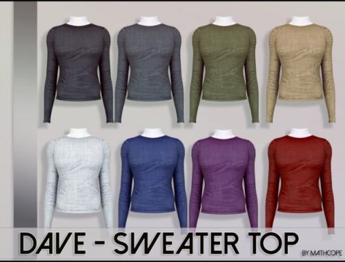 Dave sweater top by Mathcope at Sims 4 Studio