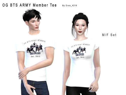 K-Pop BTS OG ARMY Member Tee Set Male Female