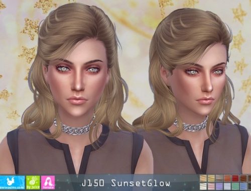 J150 SunsetGlow hair (P) at Newsea Sims 4