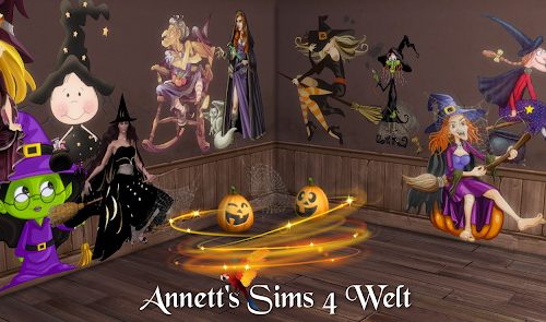 Wall Deco Witches at Annett’s Sims 4 Welt