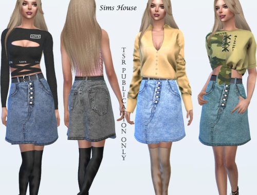 Denim A-Line Skirt
