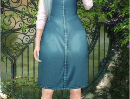 Denim dungaree dress at Jenni Sims