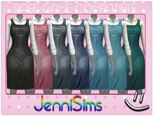 Denim dungaree dress at Jenni Sims