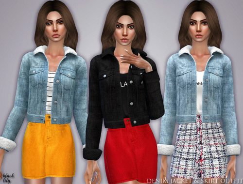 Denim Jacket & Skirt Outfit