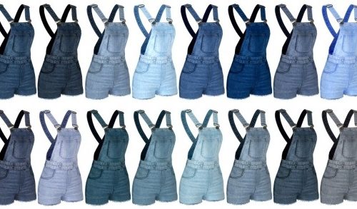Denim overalls with shorts at LazyEyelids