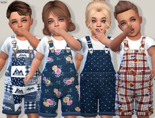 Denim Short Overalls For Toddlers