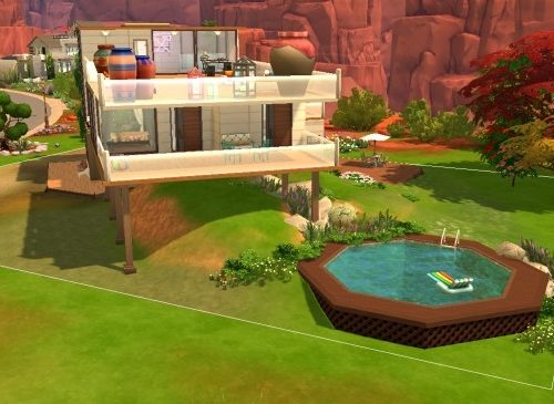 Desert Hall house NO CC by valbreizh at Mod The Sims