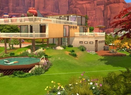 Desert Hall house NO CC by valbreizh at Mod The Sims
