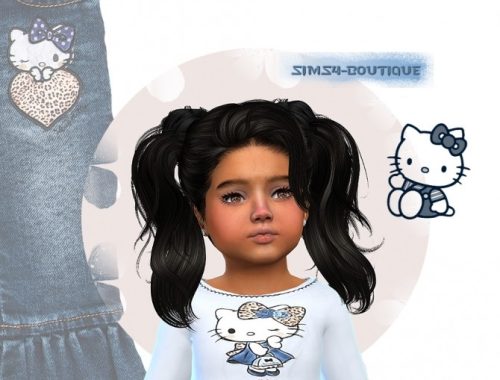 Designer Set for Girls: jeans, shirt & shoes at Sims4-Boutique