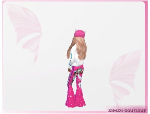 Designer Set for Girls: Pants, Shirt & Hat at Sims4-Boutique