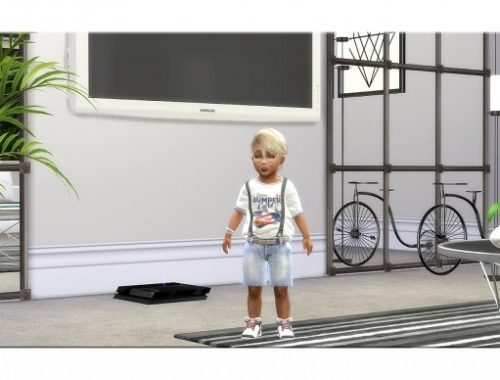 Designer Set for Toddler Boys: shirt, shorts & sneakers at Sims4-Boutique