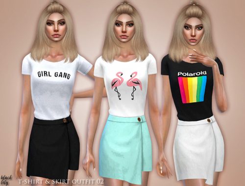 T-Shirt & Skirt Outfit 02