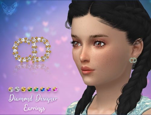 Diamond Designer Stud Earrings For Kids