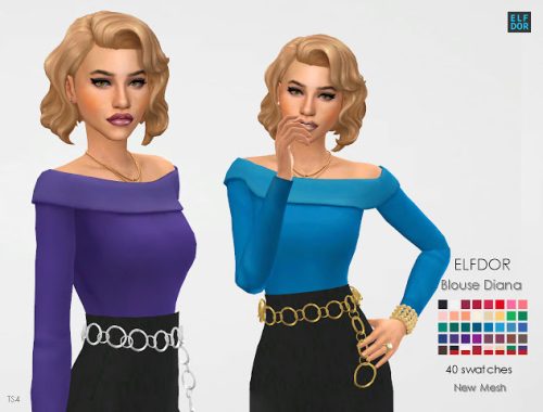 Diana blouse at Elfdor Sims