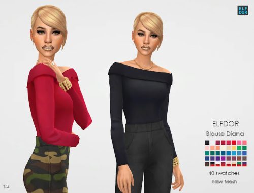 Diana blouse at Elfdor Sims