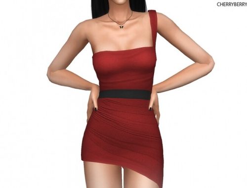 Diascia Asymmetric Mini Dress at Cherryberry
