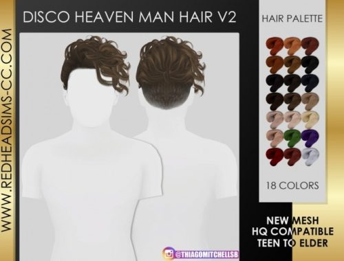 DISCO HEAVEN MAN HAIR by Thiago Mitchell at REDHEADSIMS