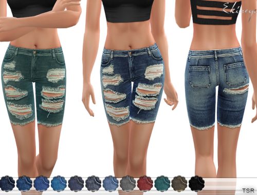 Distressed Denim Shorts