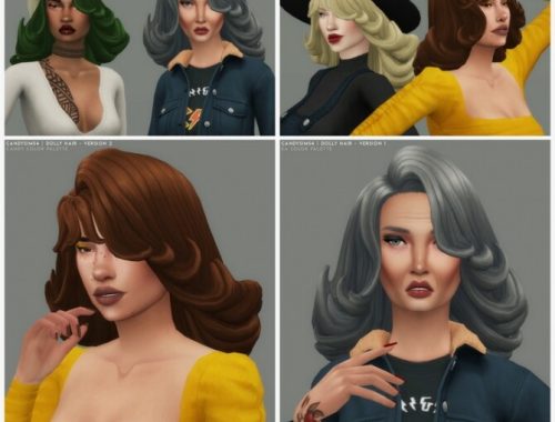 DOLLY HAIR 2 VERSIONS at Candy Sims 4
