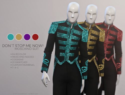 Don't stop me now! suit | Moschino needed