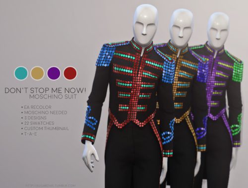 Don't stop me now! suit | Moschino needed