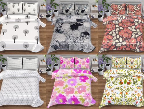 Double Blankets and Pillows at Descargas Sims
