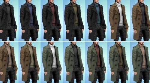 Double Breasted Long Coat V1 & V2 at Darte77
