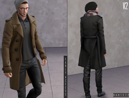 Double Breasted Long Coat V1 & V2 at Darte77