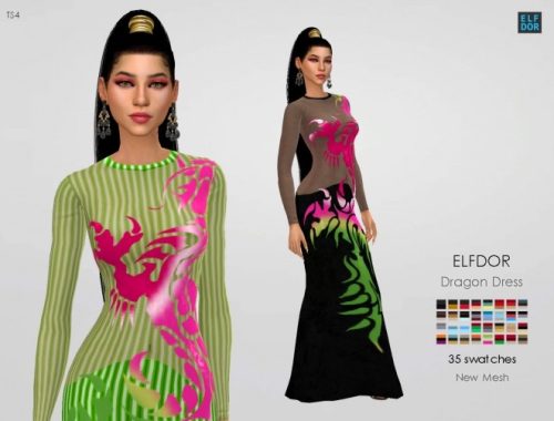 Dragon Dress at Elfdor Sims