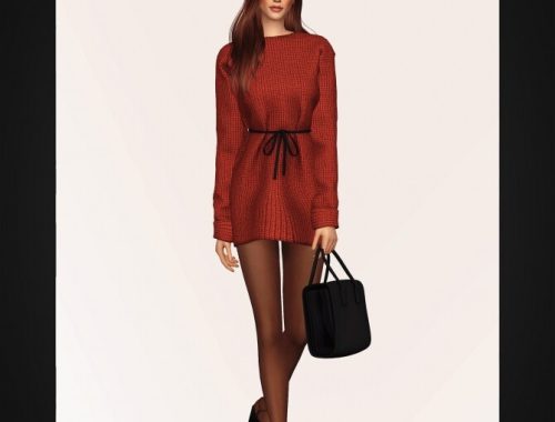 Drawstring Waist Sweater Dress at Gorilla