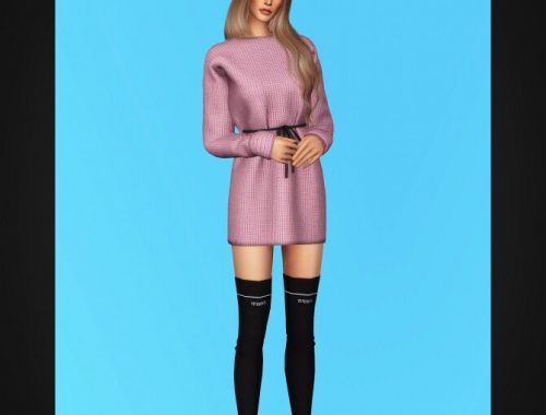 Drawstring Waist Sweater Dress at Gorilla
